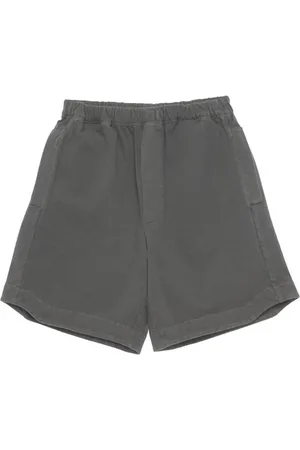 GR10K Korte broeken, Heren, Grijs, M, Katoen, Bruine Utility Shorts met Elastische Taille