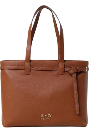 Liu Jo Tassen, Dames, Bruin, ONE Size, Zwarte Leren Crossbody Tas met Riemdetail
