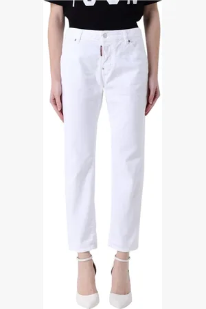 Dsquared2 Jeans, Dames, Wit, XS, Witte Dames Straight Leg Jeans