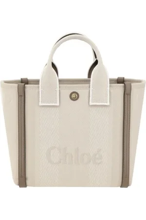 Chloé Tassen, Dames, , ONE Size, Katoen, Stijlvolle multifunctionele tote bag met lederen details