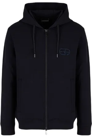 Emporio Armani Sweatshirts & Hoodies, Heren, Blauw, 2Xl, Katoen, Heren Navy Blauwe Sweatshirt
