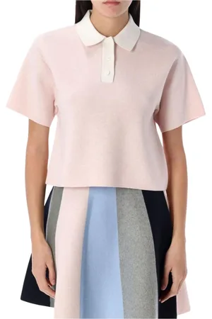 J.W.Anderson Tops, Dames, Roze, S, Roze Gebreide Polo Shirt