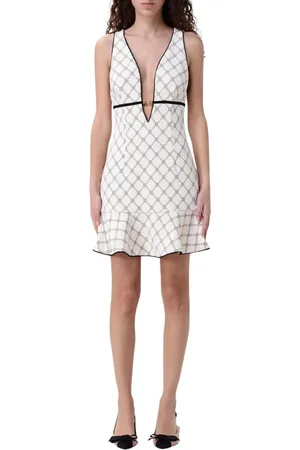 Elisabetta Franchi Kleedjes, Dames, , M, Gele Geometrische Mini Jurk