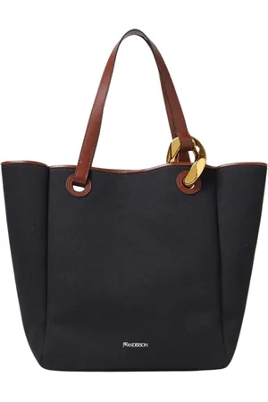 J.W.Anderson Tassen, Dames, Blauw, ONE Size, Leer, Navy Canvas Tote Tas