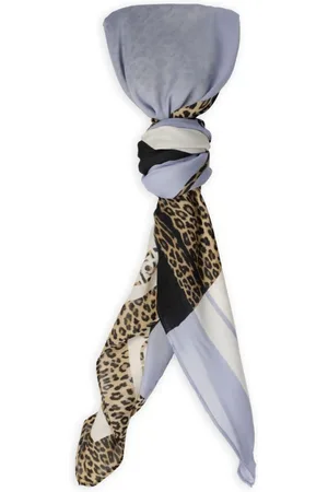 Liu Jo Accessoires, Dames, Veelkleurig, ONE Size, Denim, Animalier Foulard voor elegante outfits
