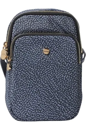 Borbonese Tassen, Dames, Blauw, ONE Size, Blauwe Leren Rugzak met Meerdere Compartimenten