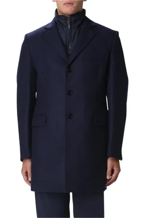 FAY Mantels, Heren, Blauw, M, Navy Overjas met Afneembare Binnenjas