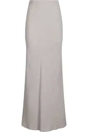 Ami Rokken, Dames, Grijs, S, Licht Beige Uitlopende Maxi Rok