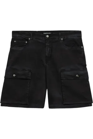 BARROW Korte broeken, Heren, Zwart, W34, Katoen, Cargo Bermuda Shorts met Mini Logo