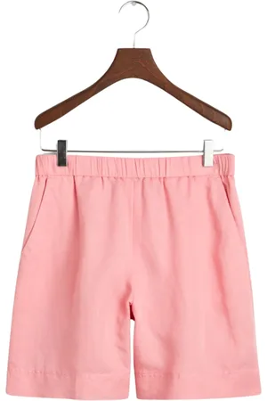 GANT Korte broeken, Dames, Roze, S, Linnen, Geranium Linnen Shorts