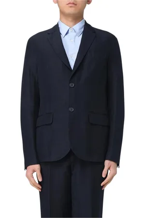 Armani Exchange Pakken, Heren, Blauw, S, Linnen, Lichtgewicht Linnen Blazer Stijlvol Beige