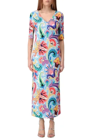 Etro Kleedjes, Dames, Veelkleurig, L, Bloemen Paisley Maxi Jurk