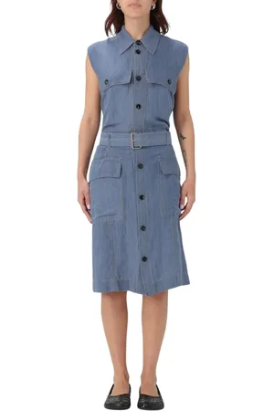 Bottega Veneta Kleedjes, Dames, Blauw, 2Xs, Denim, Moderne Denim Jurk voor Vrouwen