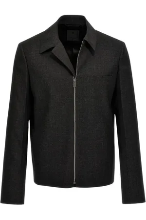 Givenchy Jassen, Heren, Grijs, S, Wol, Grijze Cropped Blazer