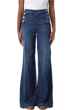 Twin-Set Jeans, Dames, Blauw, W27, Denim, Wide Leg Sailor Jeans