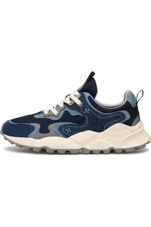 Flower Mountain Schoenen, Heren, Blauw, 46 EU, Suede and fabric sneakers Rulis MAN