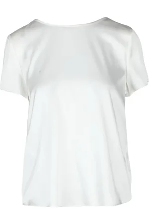 Emporio Armani Blouses & Shirts, Dames, Wit, S, Zijden Elastaan Blouse