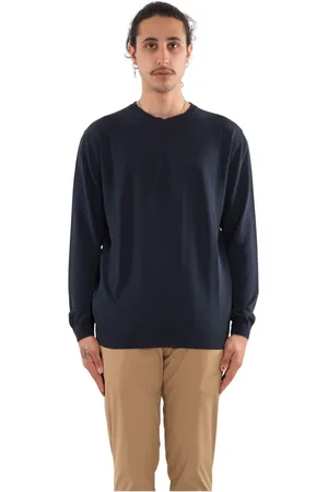 Daniele Fiesoli Truien, Heren, Blauw, 3Xl, Crepe Cotton Sweater