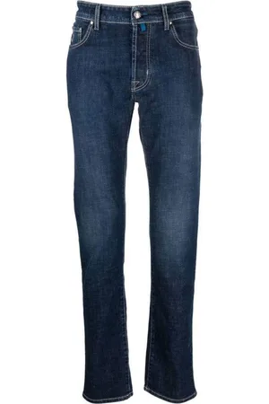 Jacob Cohen Jeans, Heren, Blauw, W33, Katoen, Bandana Detail Regular Fit Indigo Jeans