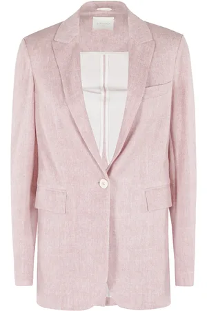 Circolo Jassen, Dames, Roze, M, Piquet Blazer voor een Stijlvolle Look