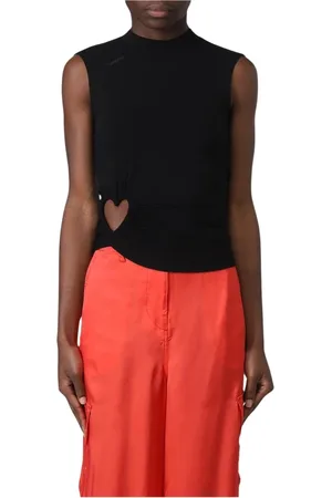 AMBUSH Tops, Dames, Zwart, S, Zwarte Cutout Mouwloze Top