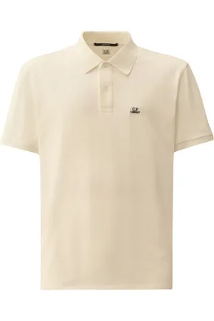 C.P. Company Tops, Heren, , XL, Katoen, Stretch Piquet Logo Polo in wit
