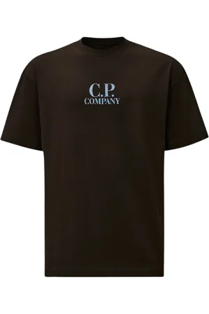 C.P. Company Tops, Heren, Zwart, 2Xl, Katoen, Brits Logo T-shirt Noir
