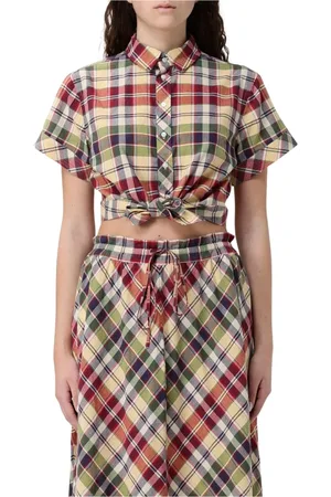 Ralph Lauren Blouses & Shirts, Dames, Veelkleurig, XS, Katoen, Rood Geruite Shirt Rok Set