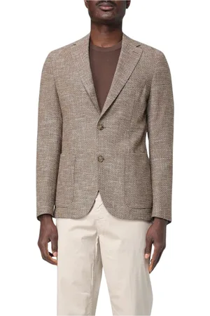 HUGO BOSS Jassen, Heren, Bruin, M, Linnen, Klassieke Fit Boss Jas