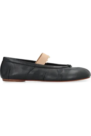 Maison Margiela Schoenen, Dames, Zwart, 36 EU, Leer, Iconische Tabi Leren Ballet Flats