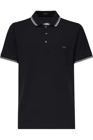 FAY Tops, Heren, Zwart, 2Xl, Katoen, Zwarte T-shirts en Polos met Korte Mouwen