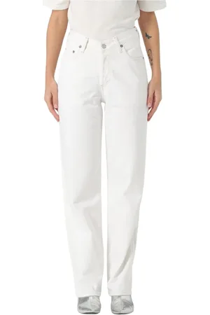 AGOLDE Jeans, Dames, Wit, W25, Stijlvolle Witte Loose Fit Jeans