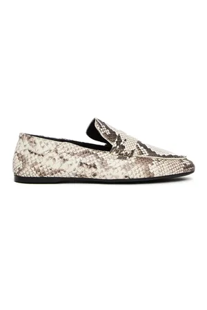 Guglielmo Rotta Schoenen, Dames, Grijs, 39 EU, Gedrukt lederen grijze loafers
