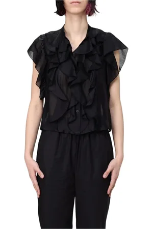 Kaos Blouses & Shirts, Dames, Zwart, XS, Witte Mouwloze V-hals Top