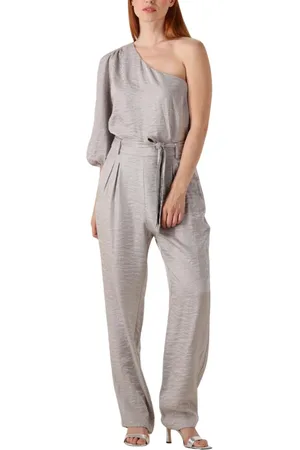 Aaiko Jumpsuits & Playsuits, Dames, Grijs, XS, Zilveren Jumpsuit voor Stijlvolle Zomerdagen