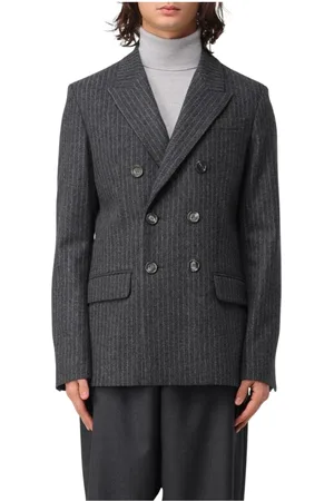 Ami Jassen, Heren, Grijs, M, Wol, Pinstripe Suit Jacket