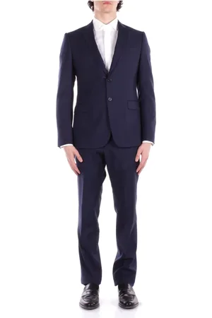 Emporio Armani Pakken, Heren, Blauw, L, Wol, Blauwe Jurk met Jas en Broek