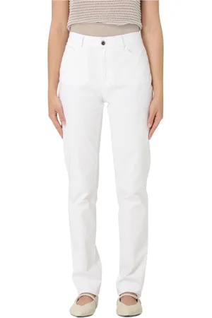 Emporio Armani Jeans, Dames, Wit, W30, Witte Straight-Leg Jeans