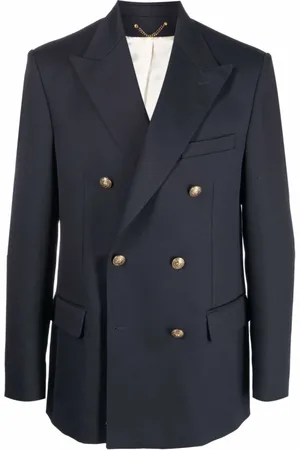 Golden Goose Jassen, Heren, Blauw, L, Blauwe Dubbel-Breasted Blazer