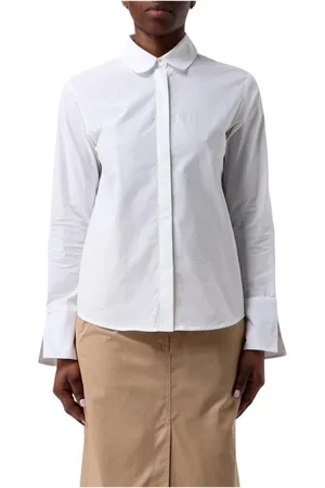 A.P.C. Blouses & Shirts, Dames, Wit, M, Katoen, Witte Peter Pan Kraag Shirt