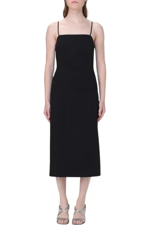 THEORY Kleedjes, Dames, Zwart, XS, Elegante Zwarte Vierkante Hals Jurk
