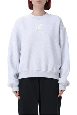 Alexander Wang Sweatshirts & Hoodies, Dames, Grijs, XS, Katoen, Grijze Logo Crew Neck Sweatshirt