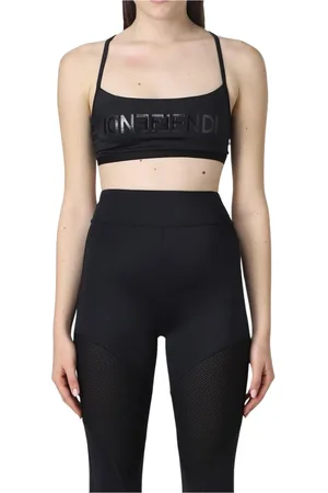 Fendi Tops, Dames, Zwart, S, Stijlvol Mesh Panel Activewear Set