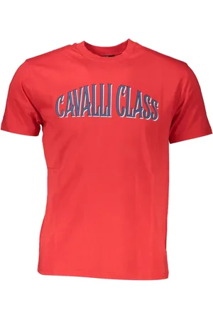 Roberto Cavalli Tops, Heren, Rood, M, Katoen, Rood Katoenen Heren T-Shirt
