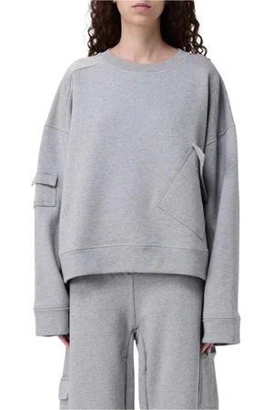 Ganni Sweatshirts & Hoodies, Dames, Grijs, S, Katoen, Grijze Sweatshirt met Zakken