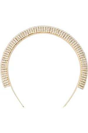 Paco rabanne Accessoires, Dames, Geel, ONE Size, Metalen Gouden Haarband Kristal Accent