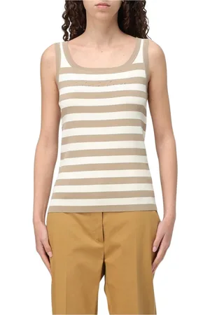 Max Mara Tops, Dames, , L, Gestreepte Gebreide Tanktop