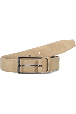 HUGO BOSS Accessoires, Heren, Bruin, 100 CM, Suède, Bruine Suède Riem Calindo Stijl