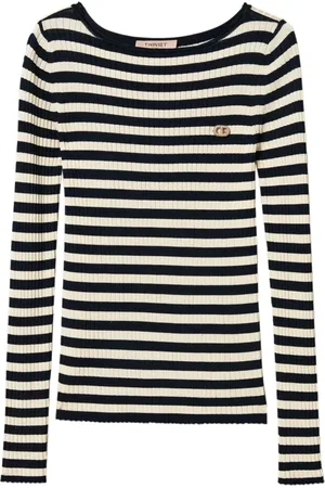 Twin-Set Truien, Dames, Veelkleurig, S, Blauw en witte trui