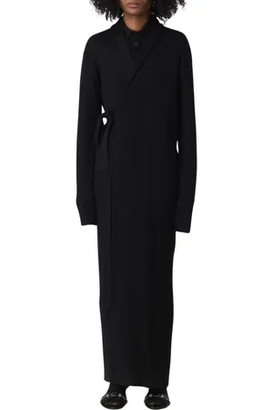 Balenciaga Kleedjes, Dames, Zwart, M, Zijden Maxi Jurk Elegante Stijl